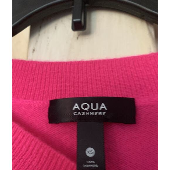 Aqua Cashmere Ti Amo Crew Neck Pink 100% Cashmere Sweater Size XS Exclusive - Picture 4 of 13